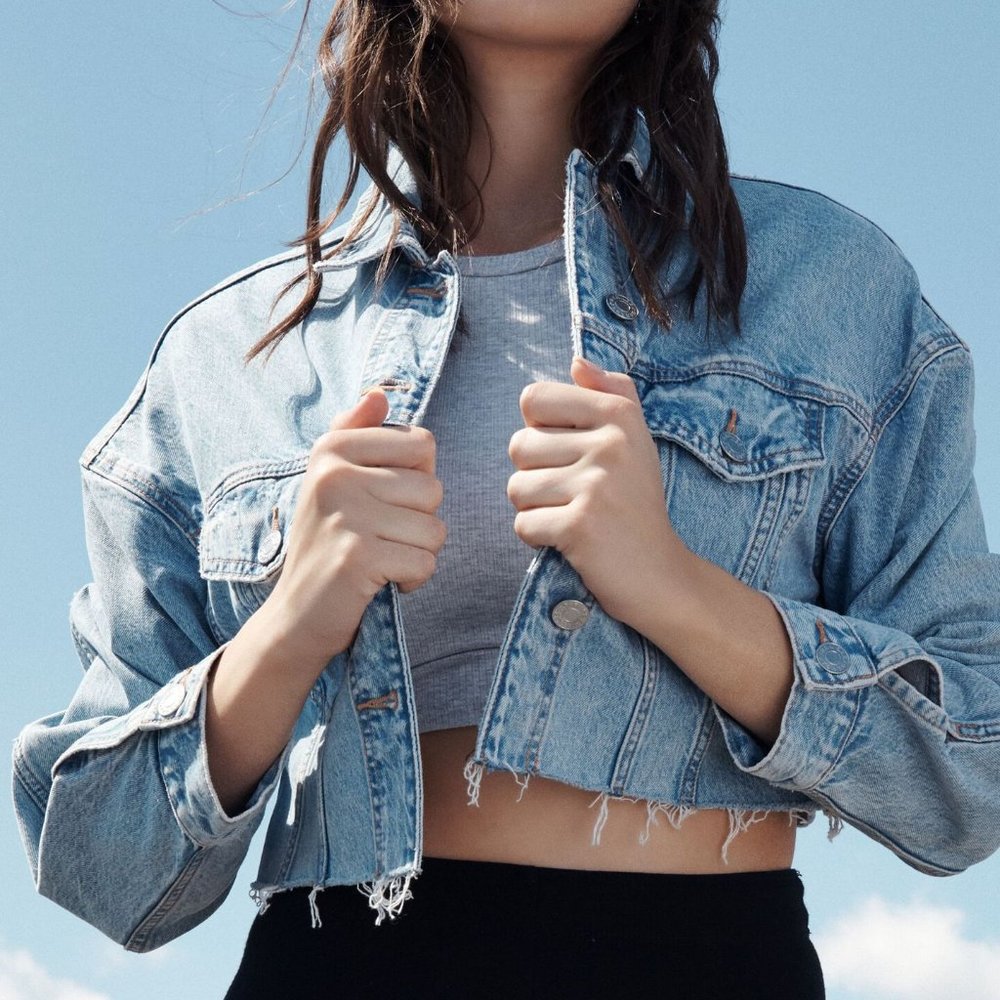 Cropped Boyfriend Denim Jacket